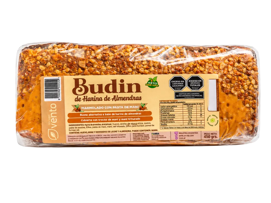 BUDIN DE CREMA DE MANI MARMOLADO KETO x 250g VENTO FIT