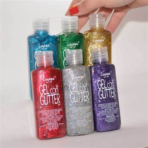 Gel Con Glitter 20gr Para Rostro/cuerpo Maquillaje dorado