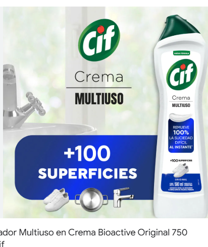 LIMPIADOR CIF CREMA 500ML MULTIUSO ORIGINAL