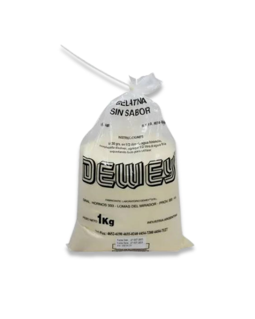 Gelatina Sin Sabor x 1kg