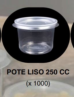 POTE LISO 250CC 1/4 088 (1000U) PLASTICFOOD PP