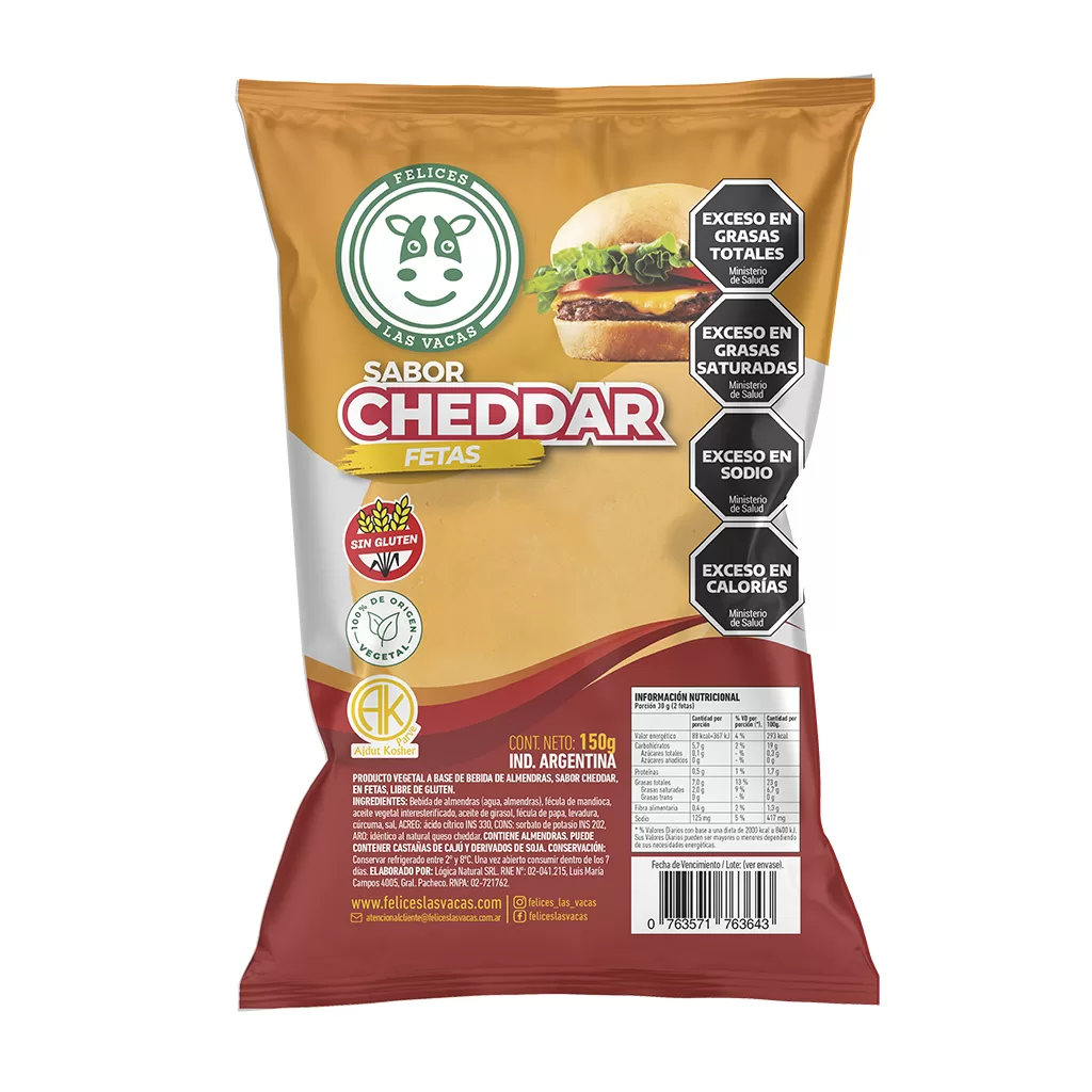 CHEDDAR EN FETAS X 150G FELICES LAS VACAS