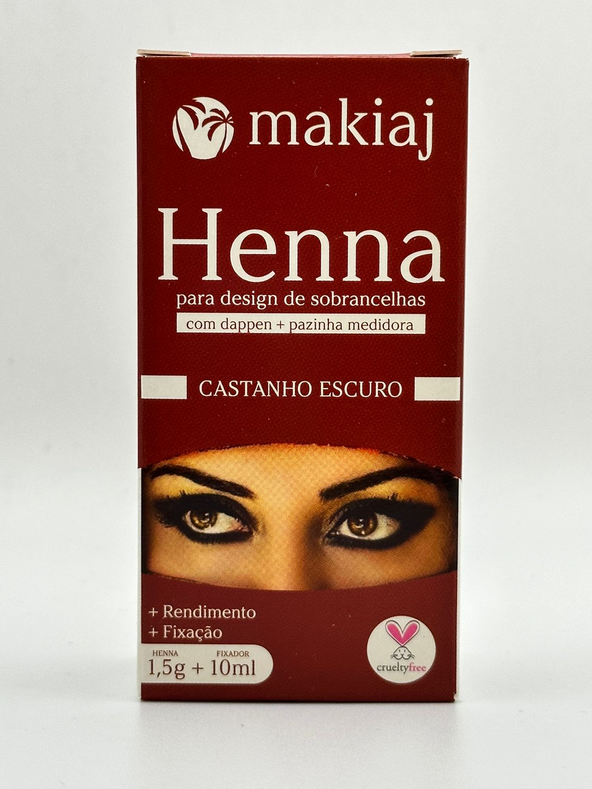 HENNA CASTAÑO OSCURO MAKIAJ  CON DAPPEN +PANZINHA