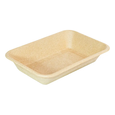 Bandeja Rectangular 850 ml horno / microondas cod 8502 bio degradable maiz