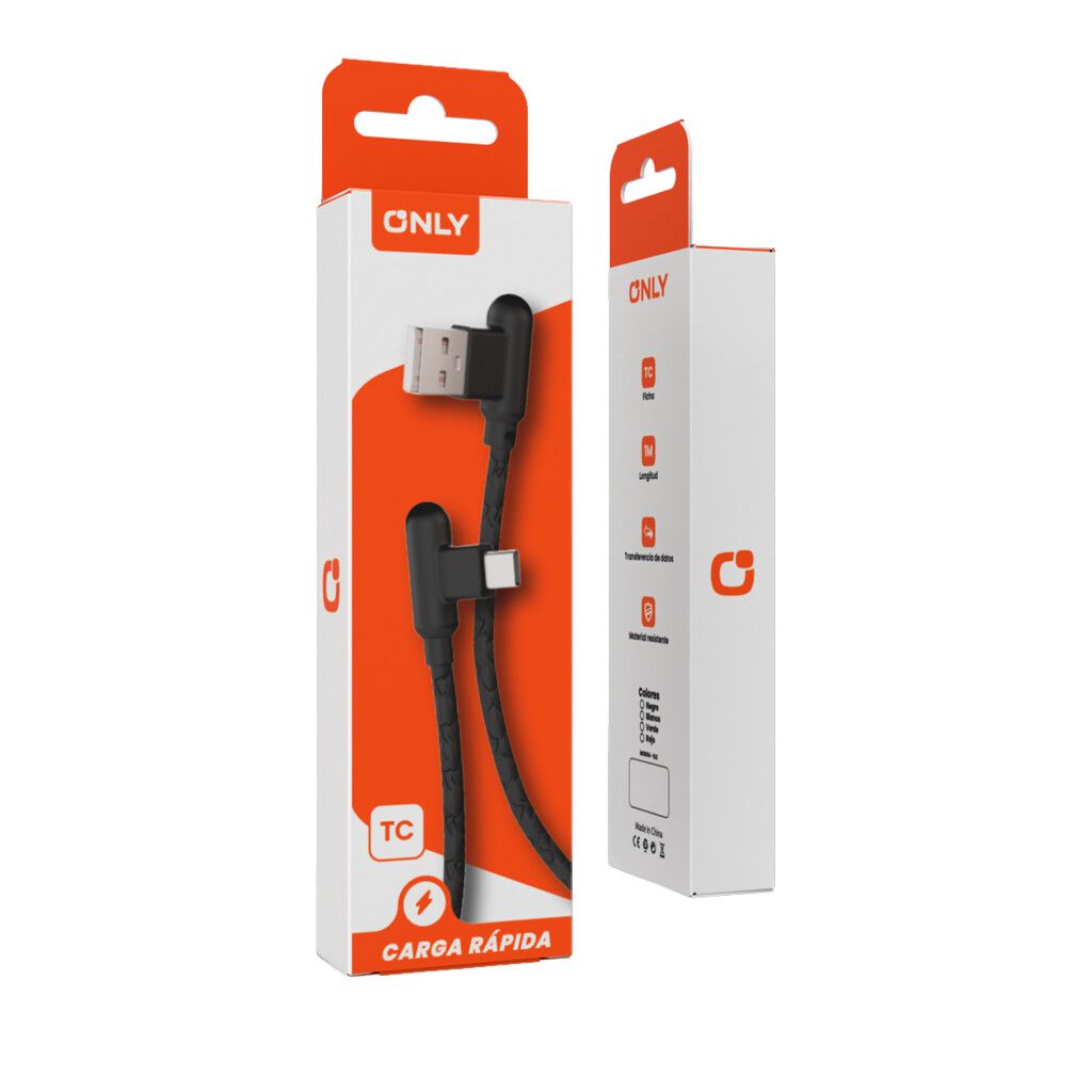 CABLE USB TIPO C CARGA RAPIDA NEGRO