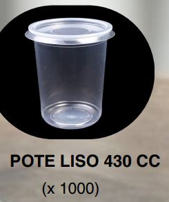 POTE LISO 430CC 1/2 088 (1000U) PLASTICFOOD PP