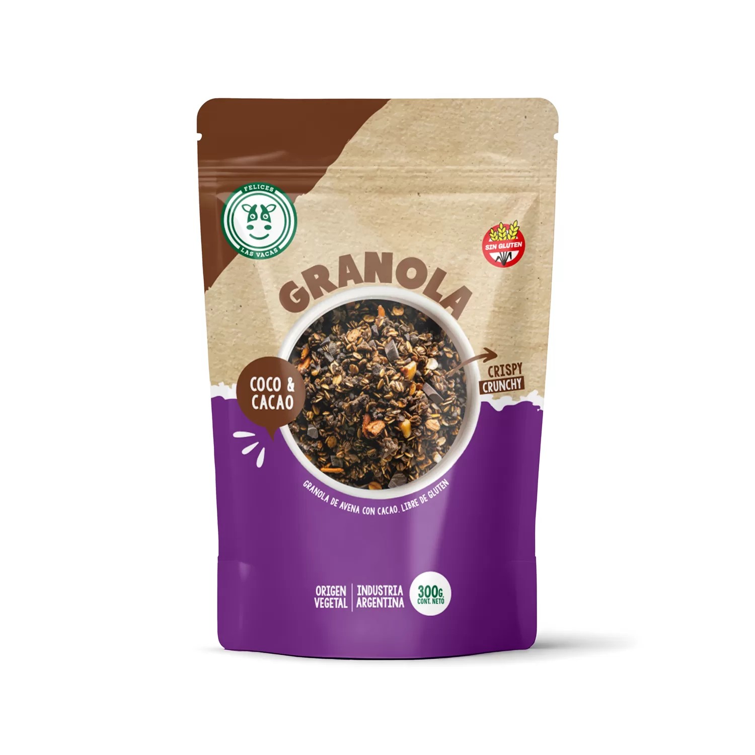 GRANOLA CON COCO & CACAO X 300 GRS FELICES LAS VACAS