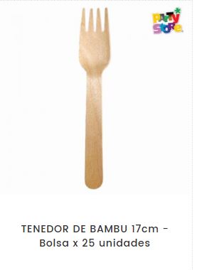 TENEDOR DE BAMBU 17CM 25UN