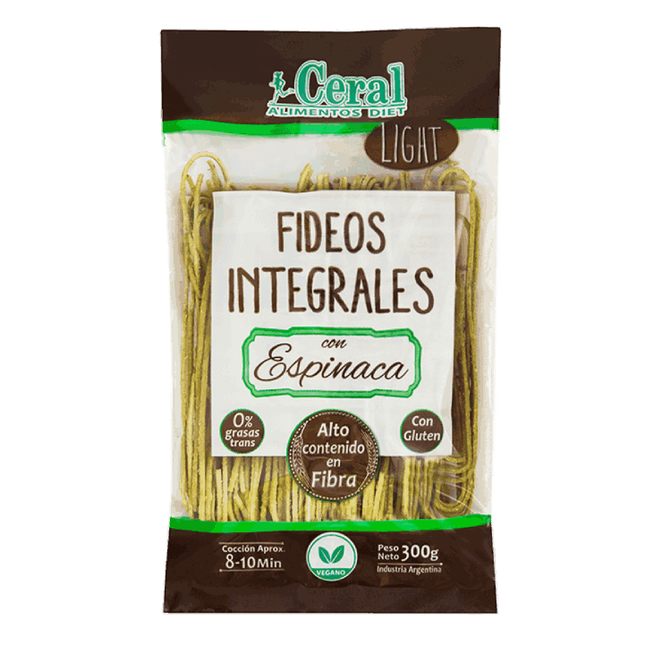 FIDEOS INTEG. ESPINACA X300 GR CERAL