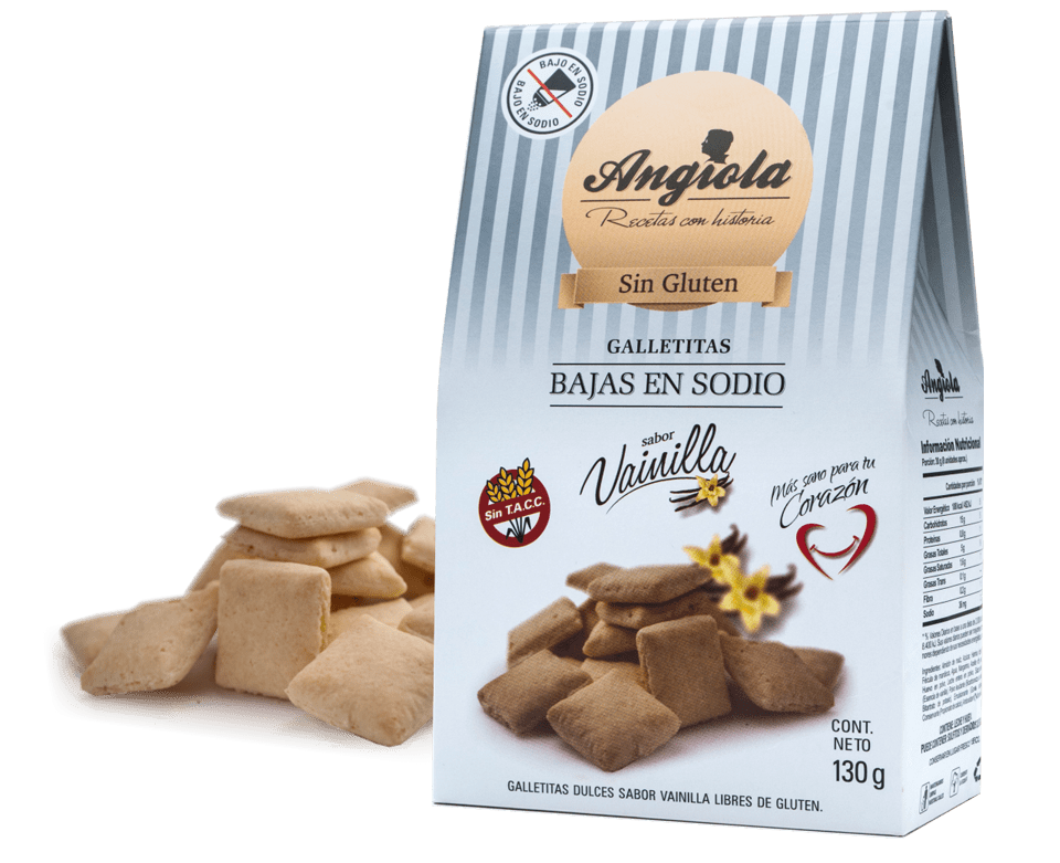 GALLETAS DE VAINILLA BAJA EN SODIO X 130 GR ANGIOLA