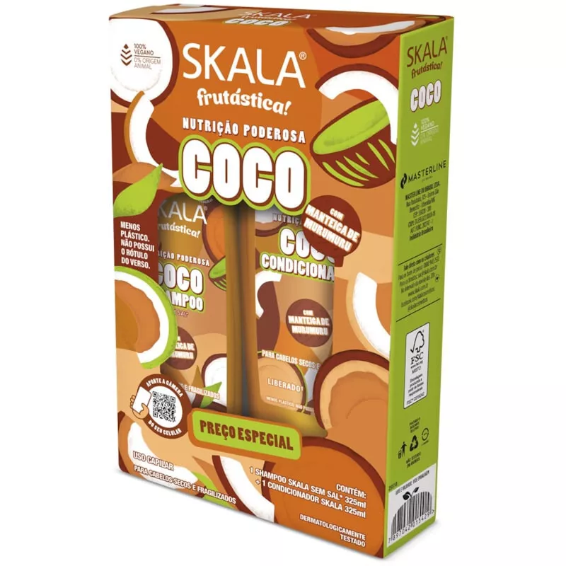 skala shampoo y acondicionador de coco nutrición poderosa 325ml ref sk223