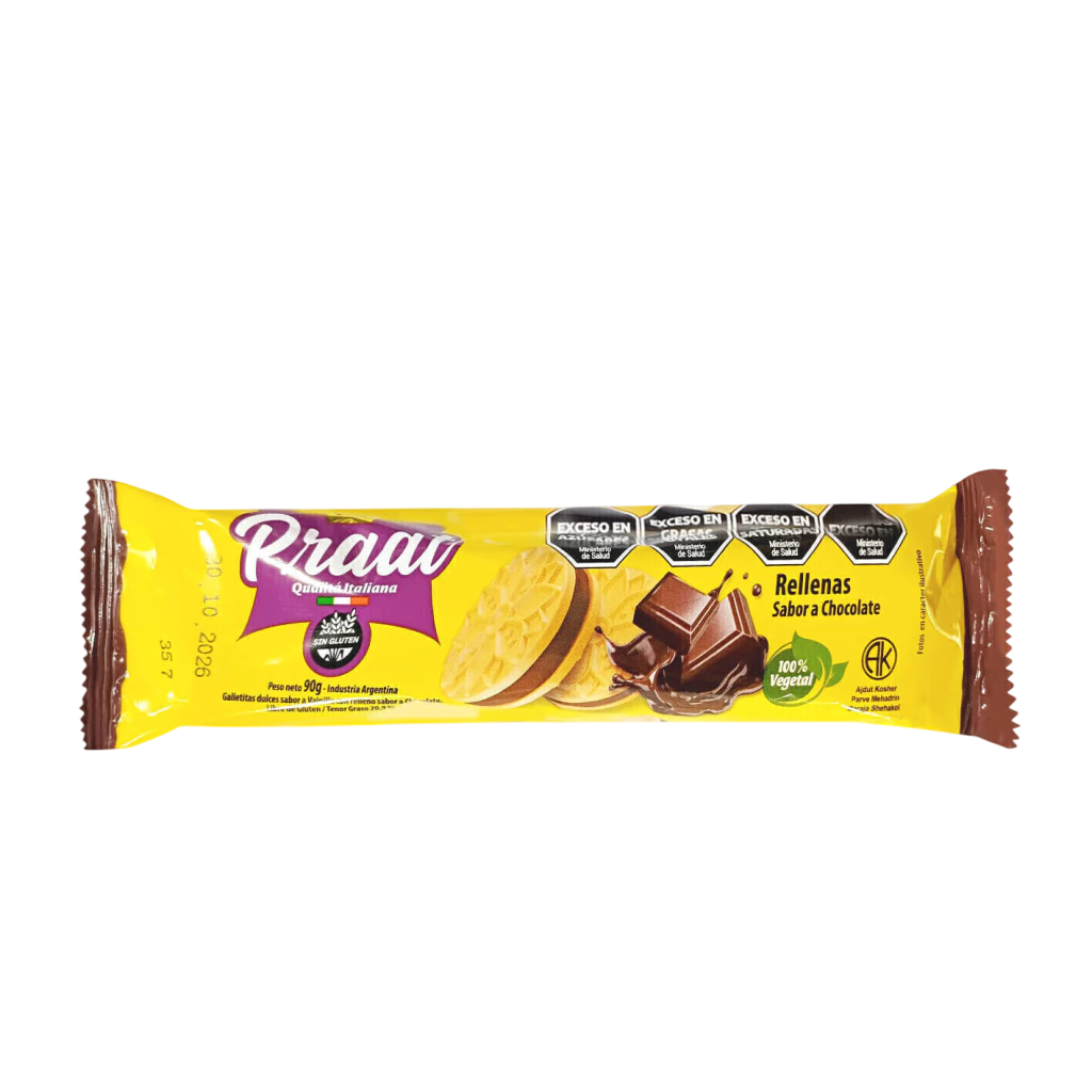 GALLETAS RELLENAS SABOR CHOCOLATE X 85 GRS PRAAT