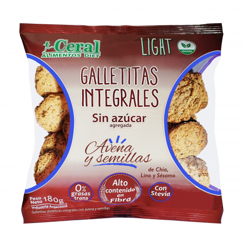 GALLETAS INTEGR. DE AVENA Y SEMILLAS X 190 GR CERAL