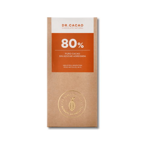 BARRA 80% CACAO S/AZUCAR X 50 GRS DR. CACAO