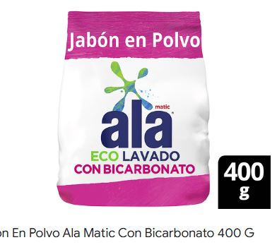 JABON EN POLVO LAVADO ALA CON BICARBONATO 400G MATIC