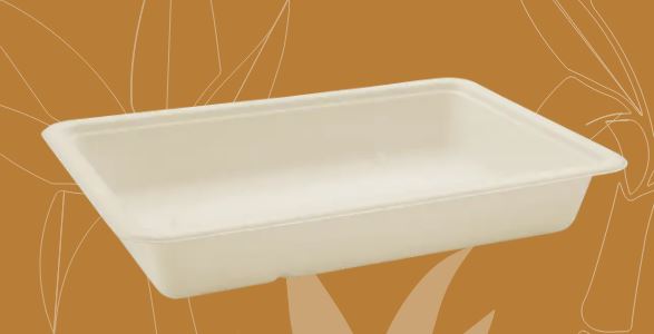 BANDEJA 105 CAÑAPACK BIO + TAPA PET  17 cm x 25 cm x 4 cm