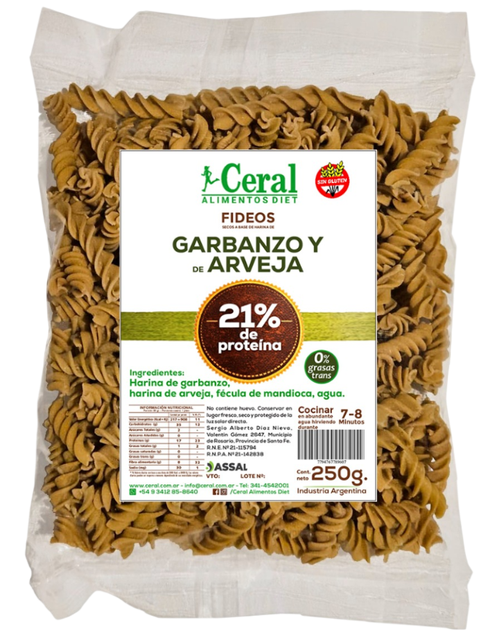 FIDEOS DE ARVEJA Y GARBANZO X250 GR CERAL