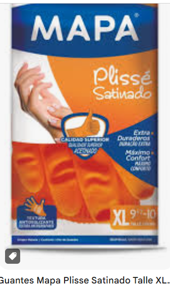 Guante mapa plisse talle XL (30U)