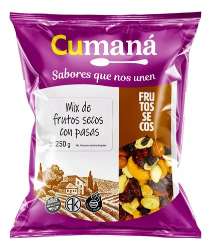 MIX DE FRUTOS SECOS C/PASAS x250g CUMANA