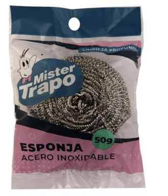 ESPONJA ACERO INOXIDABLE MR TRAPO 50GR  (PACK 20U BULTO 240U)