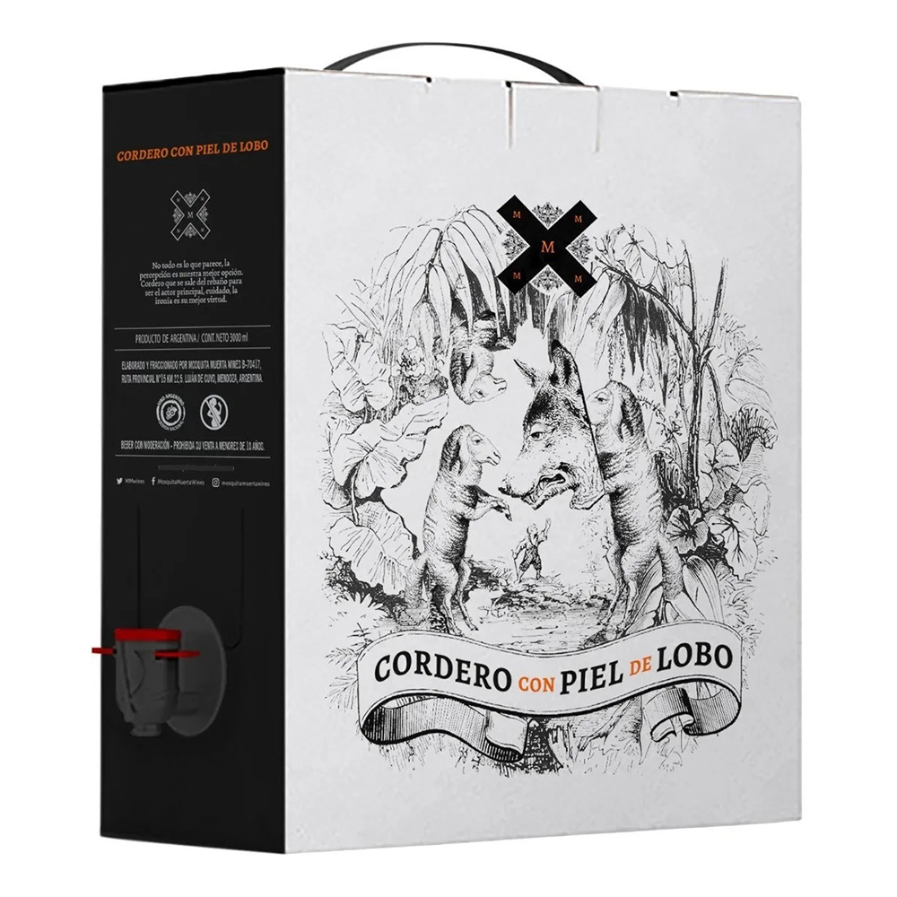 Caja de Vino x 3lts Cordero Piel de LObo Malbec