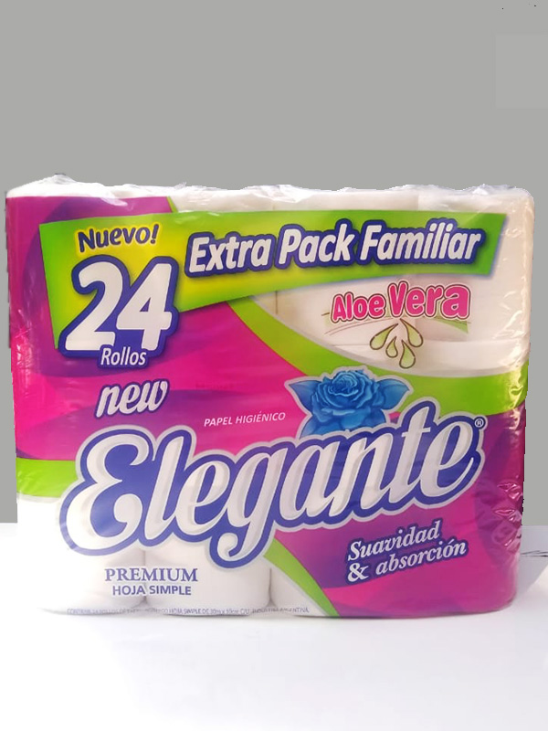 PAPEL HIGIENICO ELEGANTE PACK 24U  ALOE S/H 919