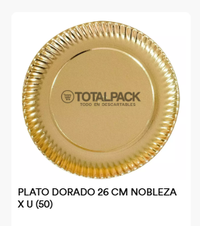 PLATO DORADO REDONDO 26 CM NOBLEZA (5OU)