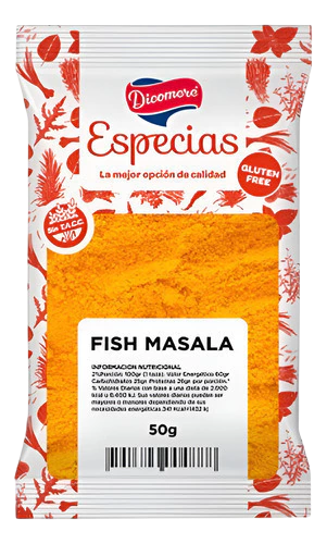 FISH MASALA EN SOBRE S/TACC X 50 GRS DICOMERE